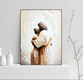 Embraced by Jesus Christian Canvas Wall art