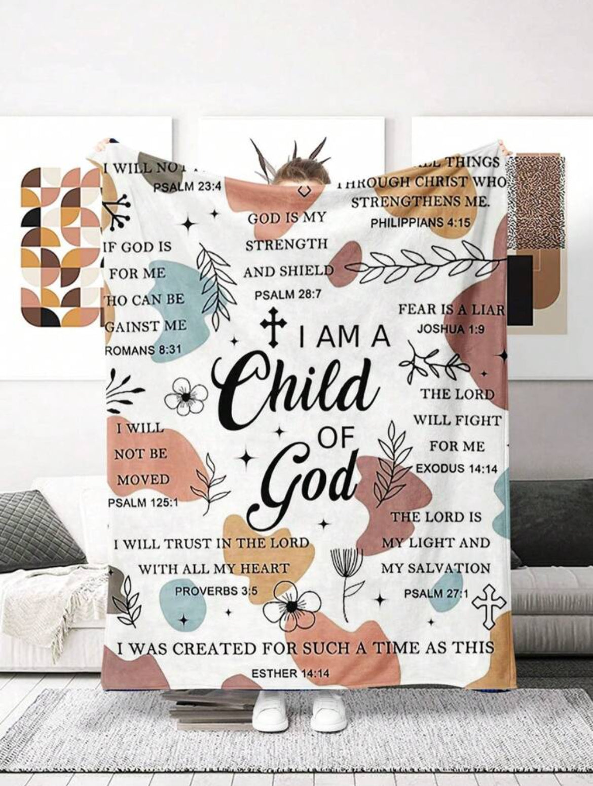 I Am a Child of God” Inspirational Fleece Blanket