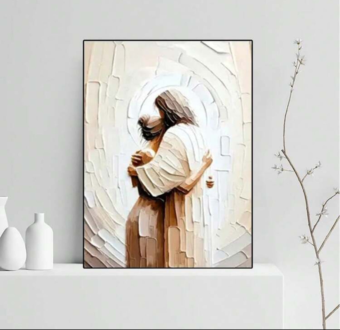 Embraced by Jesus Christian Canvas Wall art